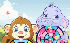 Planet Gates Child Montessori Toys for Kids 2 to 4 Years Old Cartoon Animal Dart Board Sticky Ball Family Interactive Educational Toys Baby