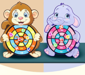 Planet Gates Child Montessori Toys for Kids 2 to 4 Years Old Cartoon Animal Dart Board Sticky Ball Family Interactive Educational Toys Baby