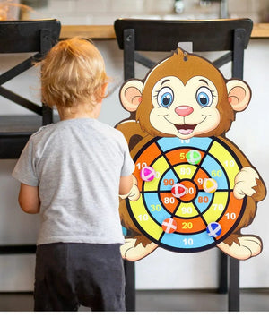 Planet Gates Child Montessori Toys for Kids 2 to 4 Years Old Cartoon Animal Dart Board Sticky Ball Family Interactive Educational Toys Baby
