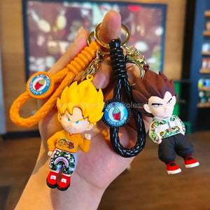 Planet Gates Children Anime Dragon Ball Keychain Z Super Saiyan Son Goku Bulma Broly Piccolo Majin Buu Series Car Pendant Keyring Toys Gifts