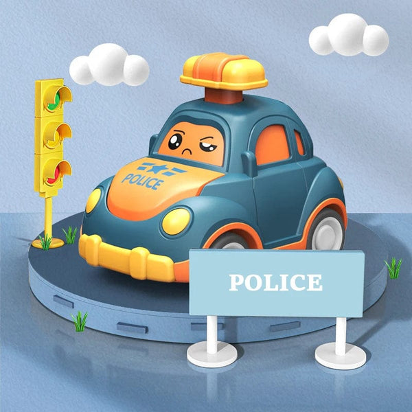 Planet Gates Children Cartoon Mini Car Toy Press Go Inertial Cute Fire Truck Ambulance Pull Back Crawling Educational Toys For Toddlers Boys