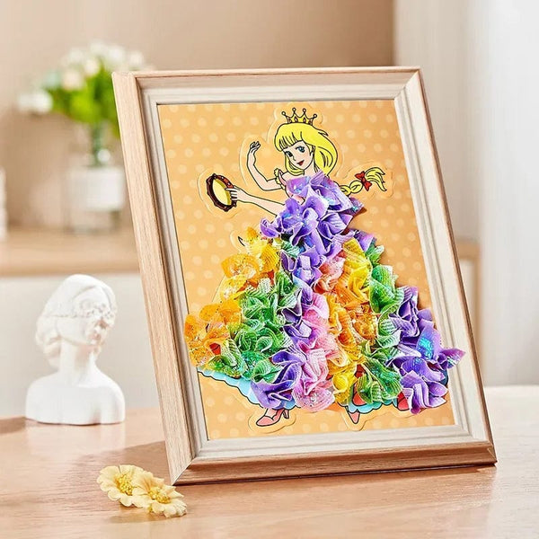 Planet Gates Children DIY Painting Sticker Craft Toys Kids Art Girls Poking Painting Princess Handmade Educational Magical Children Gifts