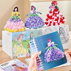 Planet Gates Children DIY Painting Sticker Craft Toys Kids Art Girls Poking Painting Princess Handmade Educational Magical Children Gifts