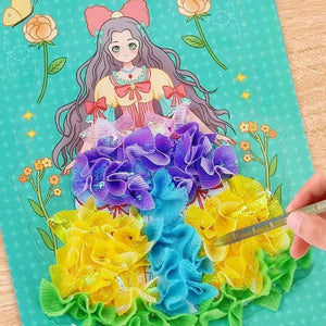 Planet Gates Children DIY Painting Sticker Craft Toys Kids Art Girls Poking Painting Princess Handmade Educational Magical Children Gifts