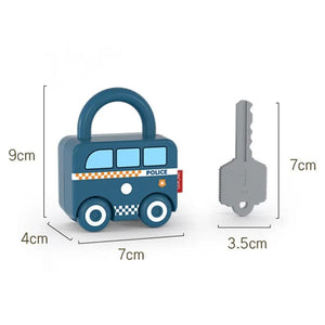 Planet Gates Children Educational Toys Kids Learning Lock with Keys Car Numbers Matching & Counting Montessori Math Teaching Lock-Picking Toy