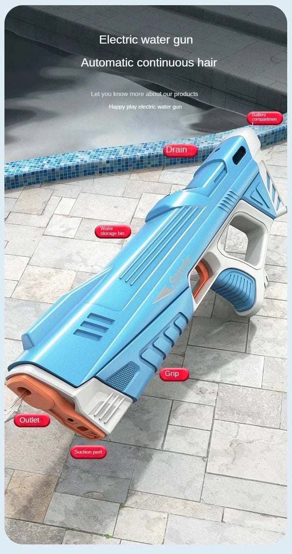 Planet Gates Children Full Automatic Water Gun Toys Summer Outdoor Pool Fight Games Induction Absorb Water Electric Waterguns for Kids Gifts