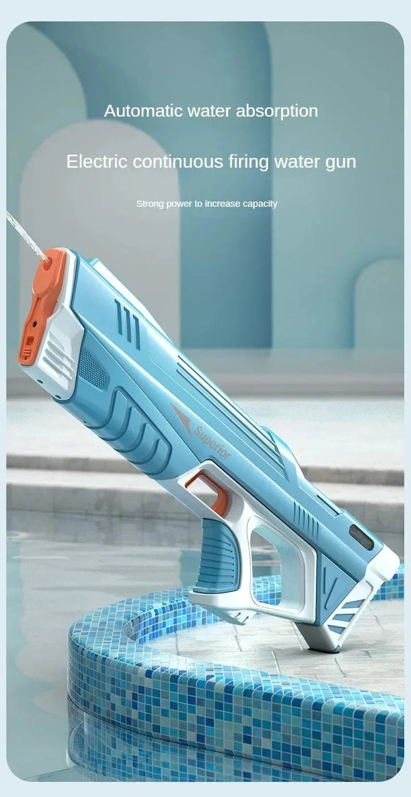 Planet Gates Children Full Automatic Water Gun Toys Summer Outdoor Pool Fight Games Induction Absorb Water Electric Waterguns for Kids Gifts