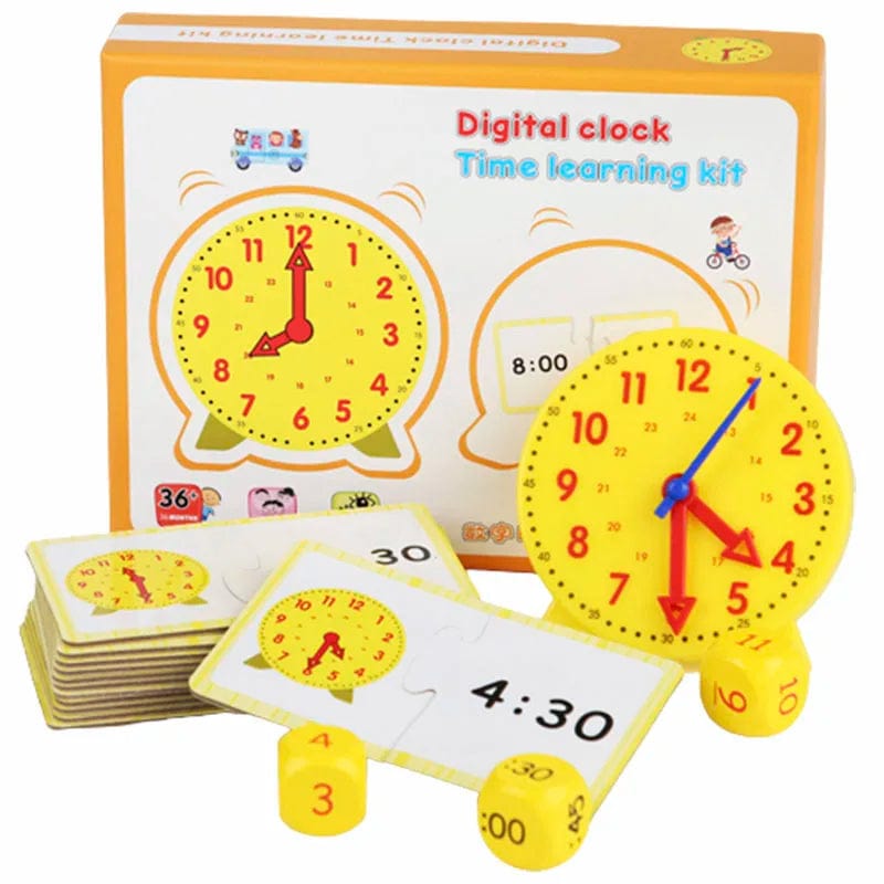 Planet Gates Children Montessori Clock Educational Toys Hour Minute Second Cognition Matching Puzzle Toys Kids Early Preschool Teaching Aids