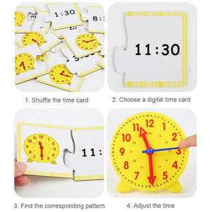 Planet Gates Children Montessori Clock Educational Toys Hour Minute Second Cognition Matching Puzzle Toys Kids Early Preschool Teaching Aids