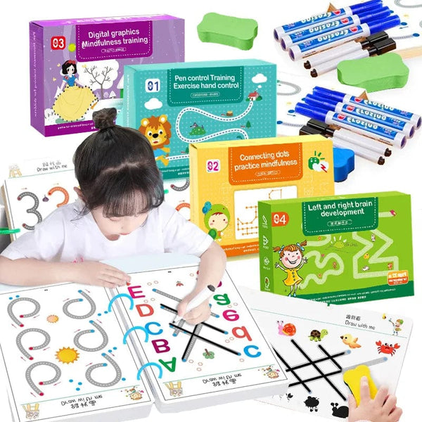 Planet Gates Children Montessori Drawing Toy Pen Control Training Color Shape Math Match Game Set Toddler Learning Activities Educational Toy