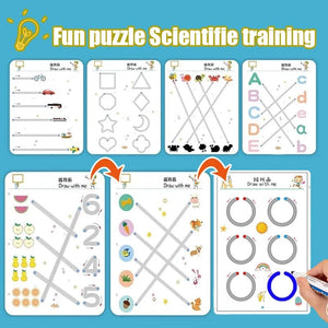 Planet Gates Children Montessori Drawing Toy Pen Control Training Color Shape Math Match Game Set Toddler Learning Activities Educational Toy