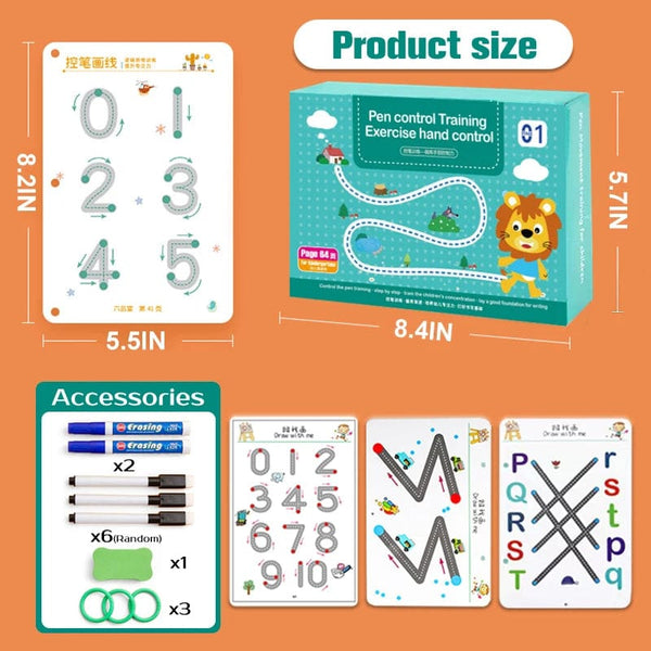 Planet Gates Children Montessori Drawing Toy Pen Control Training Color Shape Math Match Game Set Toddler Learning Activities Educational Toy