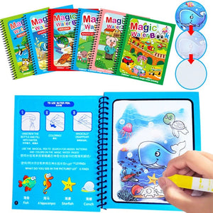Planet Gates Children Painting Drawing Toys Reusable Coloring Book Magic Water Drawing Book Sensory Early Education Toys for Kids