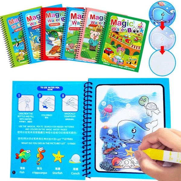 Planet Gates Children Painting Drawing Toys Reusable Coloring Book Magic Water Drawing Book Sensory Early Education Toys for Kids