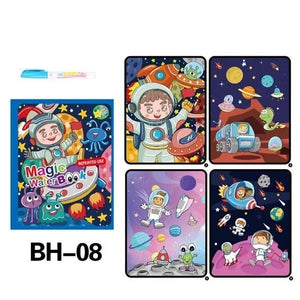 Planet Gates Children Painting Drawing Toys Reusable Coloring Book Magic Water Drawing Book Sensory Early Education Toys for Kids