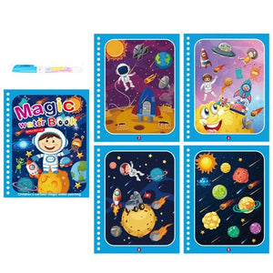 Planet Gates Children Painting Drawing Toys Reusable Coloring Book Magic Water Drawing Book Sensory Early Education Toys for Kids