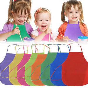 Planet Gates Children Plain Apron Colorful Non-Woven Fabric Kids Painting Drawing Toys Aprons Crafts Playset Baking Cooking Bib Apron