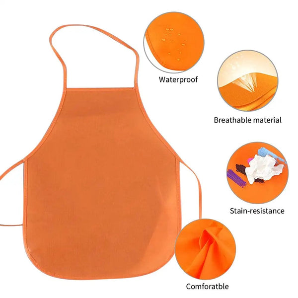 Planet Gates Children Plain Apron Colorful Non-Woven Fabric Kids Painting Drawing Toys Aprons Crafts Playset Baking Cooking Bib Apron