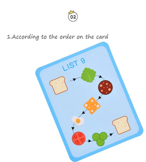 Planet Gates Children Pretend Play Kitchen Toys Hamburger Sandwich Simulation Food Matching Games Montessori Educational Wooden Stacking Toys