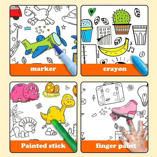 Planet Gates Children's Drawing Roll Sticky Color Filling Paper Graffiti Scroll Coloring Paper Roll For Kids DIY Painting Educational Toys