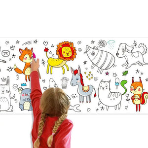 Planet Gates Children's Drawing Roll Sticky Color Filling Paper Graffiti Scroll Coloring Paper Roll For Kids DIY Painting Educational Toys