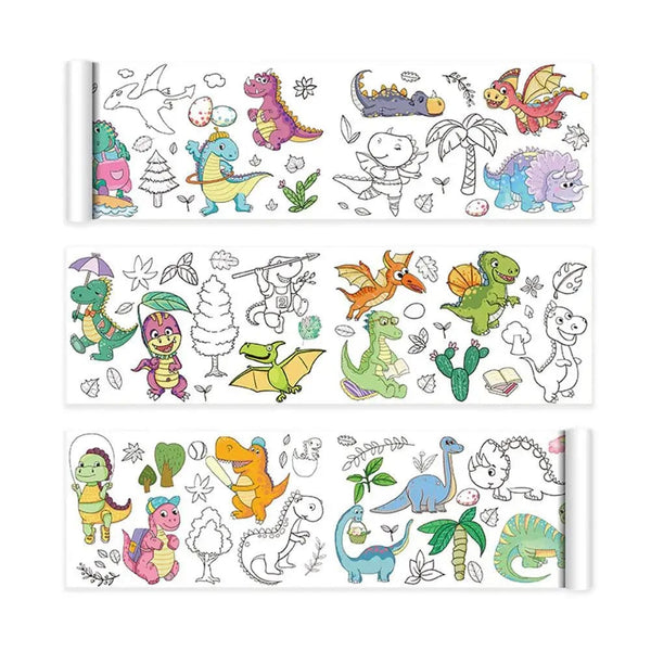 Planet Gates Children's Drawing Roll Sticky Color Filling Paper Graffiti Scroll Coloring Paper Roll For Kids DIY Painting Educational Toys