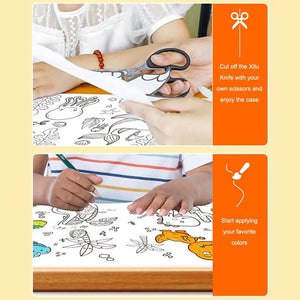 Planet Gates Children's Drawing Roll Sticky Color Filling Paper Graffiti Scroll Coloring Paper Roll For Kids DIY Painting Educational Toys
