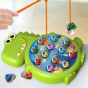 Planet Gates Children's Electric Fishing Toy Set Magnetic Fishing Rod Kids Baby Kitten Fishing Educational Toy Halloween Birthday Gift Toy Se