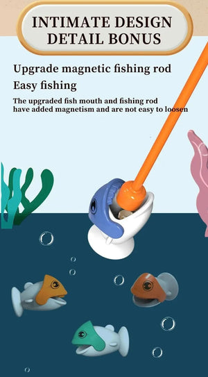 Planet Gates Children's Electric Fishing Toy Set Magnetic Fishing Rod Kids Baby Kitten Fishing Educational Toy Halloween Birthday Gift Toy Se