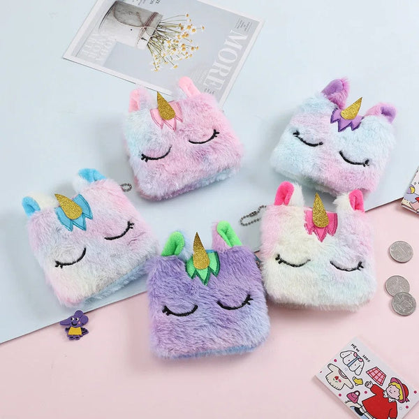 Planet Gates Children's Fanny Pack Cute Unicorn  Plush Toys Belt Gradient Color Chest Bag Cartoon Coin Purse Travel Chest Bag Girls Waist Bag