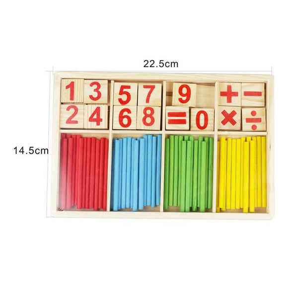 Planet Gates Children's math teaching aids, counting sticks, arithmetic learning box, wooden educational toys, Montessori education