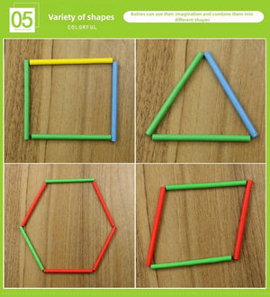 Planet Gates Children's math teaching aids, counting sticks, arithmetic learning box, wooden educational toys, Montessori education