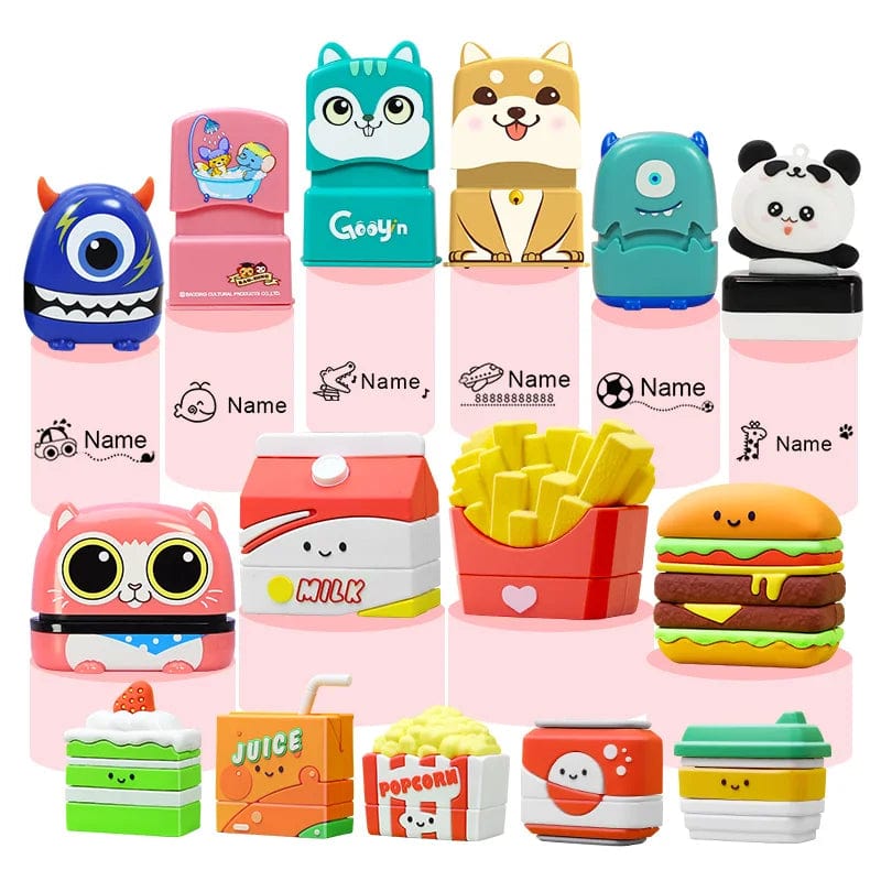 Planet Gates Children's Name Seal Custom Student's Name Stamp Kindergarten Clothes Waterproof Name Sticker Kawaii Montessori Stamp Gift