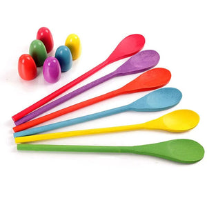Planet Gates Children's Outdoor Fun Game Toy Egg Spoon Balance Sport Wooden Spoon Toss Ball Sense Training Early Education Puzzle Party Game
