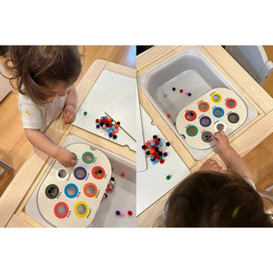 Planet Gates Children's Sensory Tray Table Color Hairball Game Wooden Tile Montessori Early Education Toys Kids Toys Educational Accessories