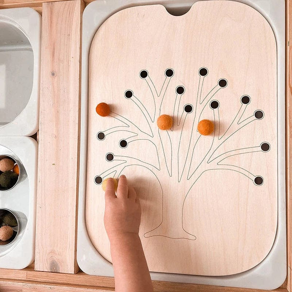Planet Gates Children's Sensory Tray Table Color Hairball Game Wooden Tile Montessori Early Education Toys Kids Toys Educational Accessories