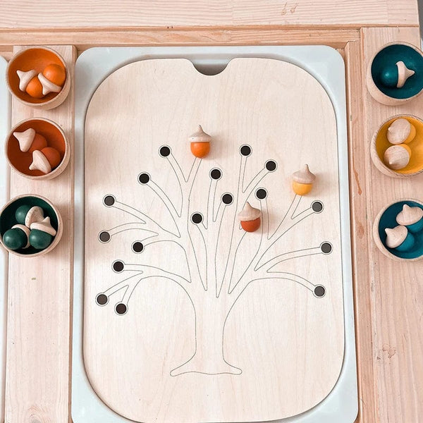 Planet Gates Children's Sensory Tray Table Color Hairball Game Wooden Tile Montessori Early Education Toys Kids Toys Educational Accessories