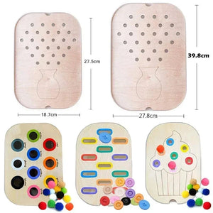 Planet Gates Children's Sensory Tray Table Color Hairball Game Wooden Tile Montessori Early Education Toys Kids Toys Educational Accessories