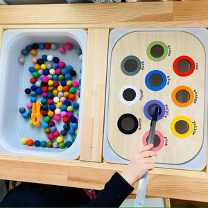 Planet Gates Children's Sensory Tray Table Color Hairball Game Wooden Tile Montessori Early Education Toys Kids Toys Educational Accessories
