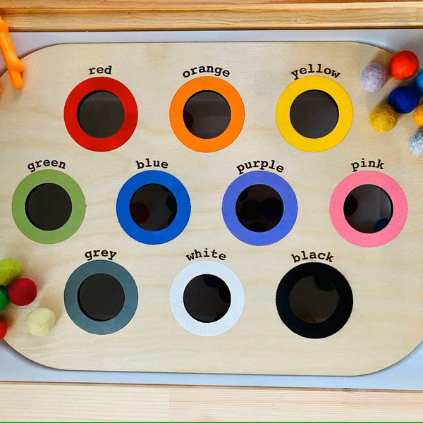 Planet Gates Children's Sensory Tray Table Color Hairball Game Wooden Tile Montessori Early Education Toys Kids Toys Educational Accessories
