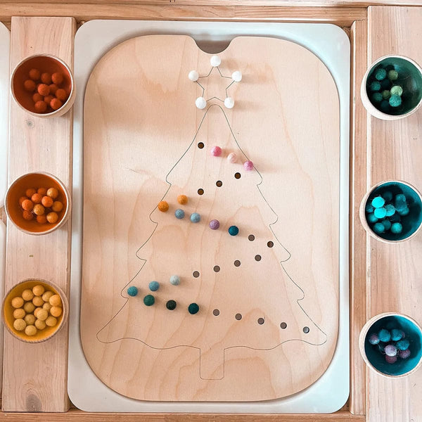 Planet Gates Children's Sensory Tray Table Color Hairball Game Wooden Tile Montessori Early Education Toys Kids Toys Educational Accessories