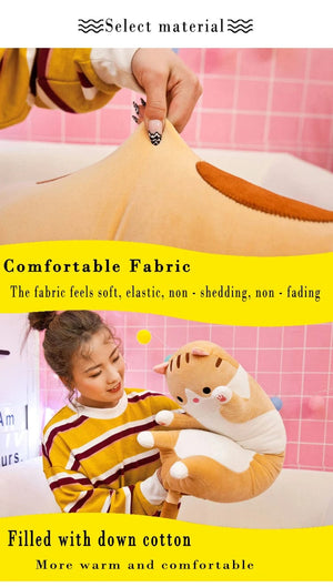 Planet Gates Children's Toy Stuffed Animal Pillow Cute Cat Pillow Soft Plush Long Cat Pillow Birthday Gift