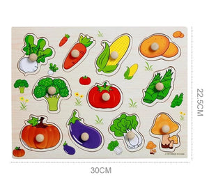 Planet Gates Children Wooden Nail Grab Board Puzzle Cognition Fruits Vegetables Transportation Colour Montessori Early Education Toy TMZ