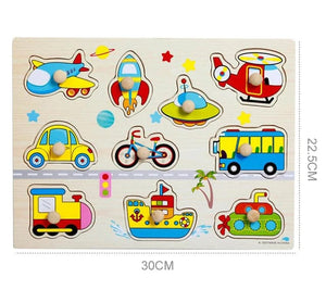 Planet Gates Children Wooden Nail Grab Board Puzzle Cognition Fruits Vegetables Transportation Colour Montessori Early Education Toy TMZ