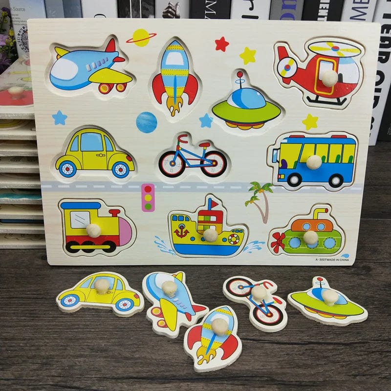 Planet Gates Children Wooden Nail Grab Board Puzzle Cognition Fruits Vegetables Transportation Colour Montessori Early Education Toy TMZ