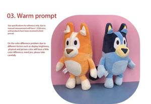 Planet Gates Chilli 28cm Blueyed Dog Bingo Family 17cm 28cm Plush Toy Cartoon Dog Soft Stuffed Animals Dolls Birthday Christmas Gifts Family Blue-y Bingo