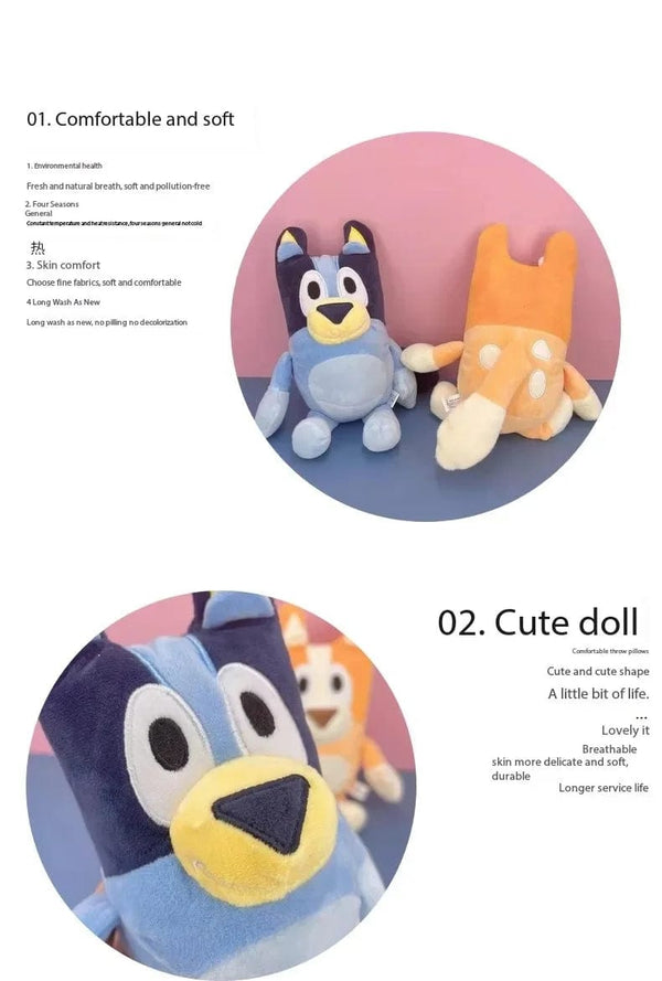 Planet Gates Chilli 28cm Blueyed Dog Bingo Family 17cm 28cm Plush Toy Cartoon Dog Soft Stuffed Animals Dolls Birthday Christmas Gifts Family Blue-y Bingo