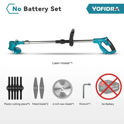 Planet Gates CHINA / 0 Battery-No Wheel 1500W 7 Inch Cordless Electric Lawn Mower Length Adjustable Handheld Rechargeable Garden Pruning Tools For Makita 18V Battery