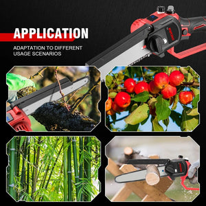 Planet Gates CHINA / 1 Battery US Plug ONEVAN Brushless 8 Inch Electric Saw Automatic Oiler Handheld Garden Pruning Chainsaw Woodworking Tool for Makita 18V Battery