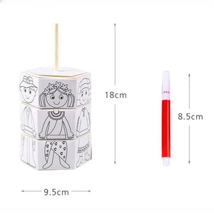 Planet Gates CHINA / 1 set random style Children's DIY Craft Toys Novelty Painting Drawing Toys Color Filling Paper Rotating Graffiti Puzzle Educational Toys for Kids